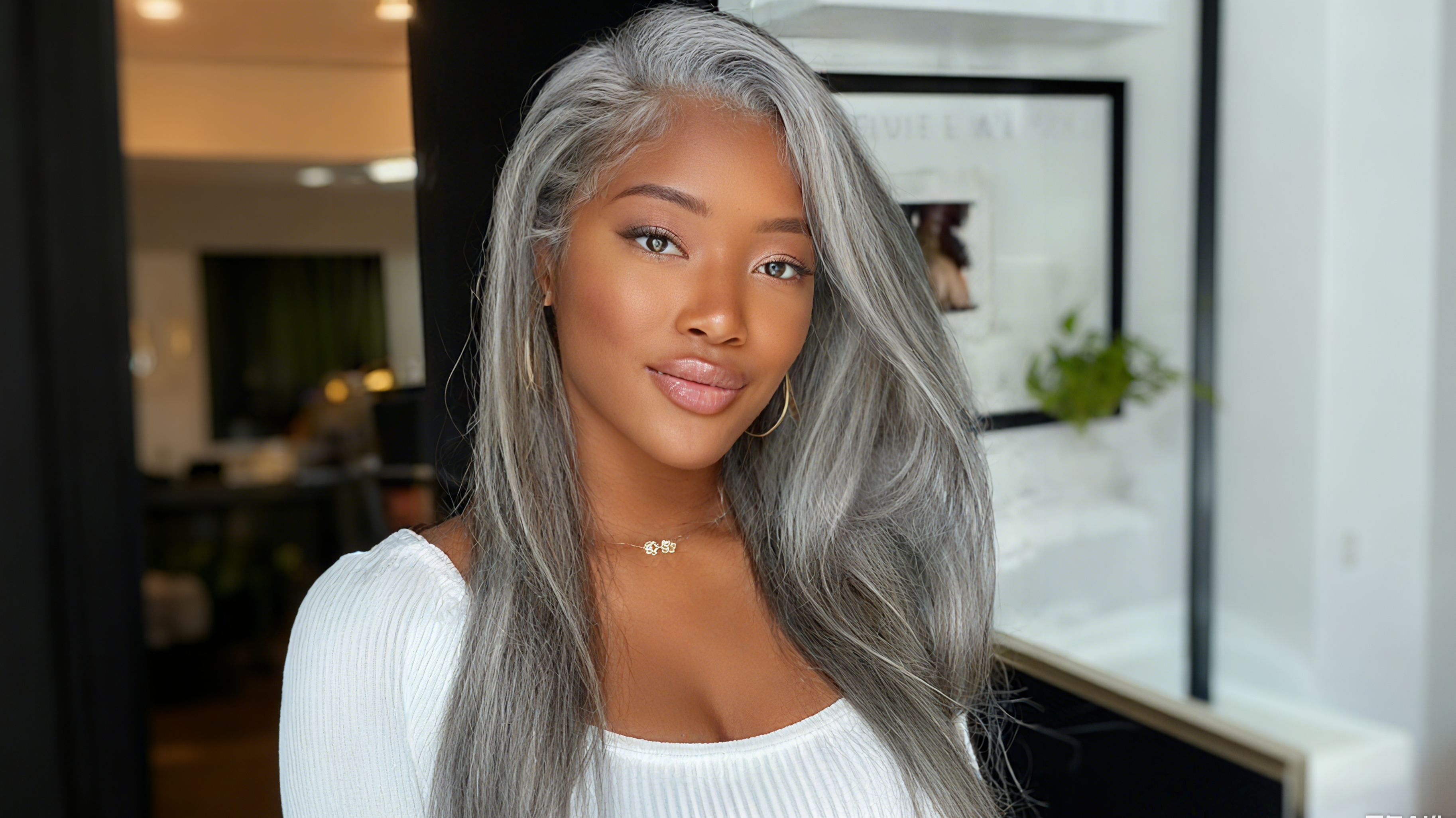 Discover Effortless Elegance: The 100% Human Hair Salt And Pepper 13x4 Lace Frontal Wig by Varia Hair