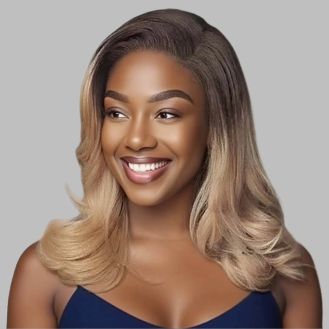 Varia Hair Layered Side Fringe Ombre Blonde Color lace wig