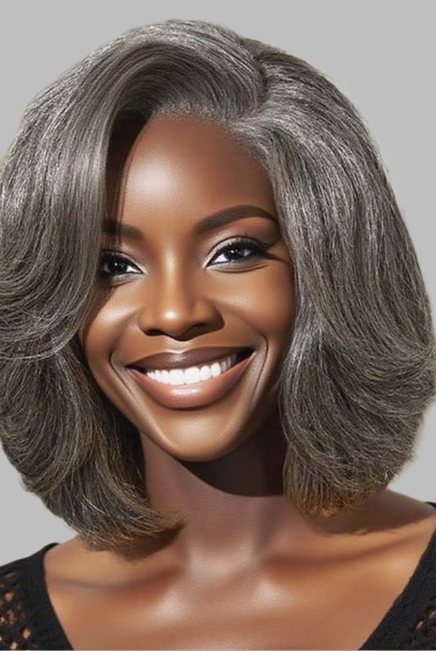 Varia Hair Salt and Pepper Wavy Style Side Part HD Lace Wigs