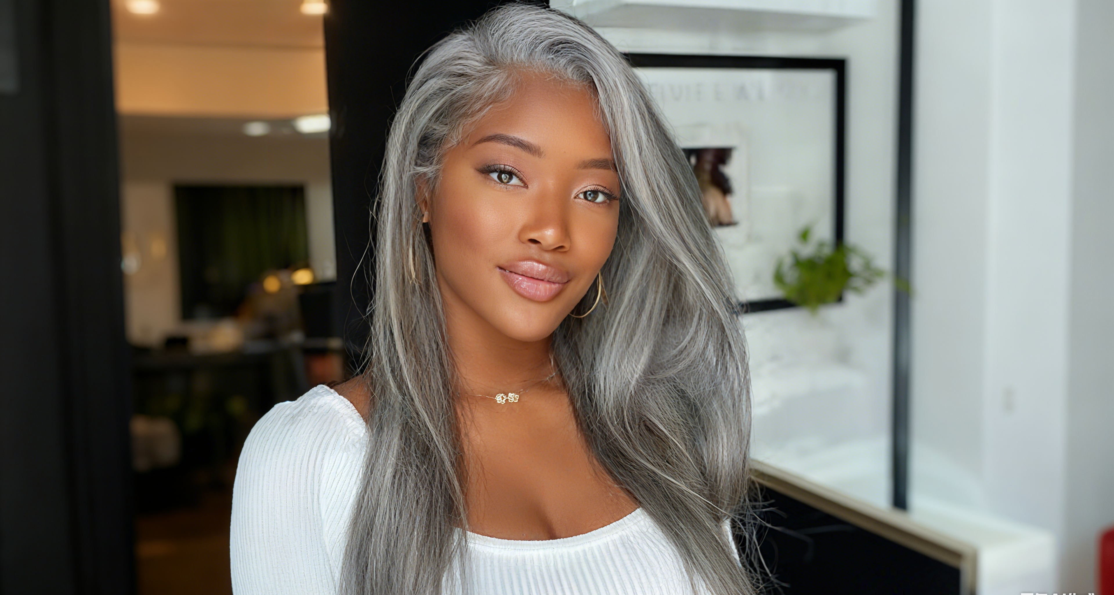 Discover Effortless Elegance: The 100% Human Hair Salt And Pepper 13x4  Lace Frontal Wig by Varia Hair