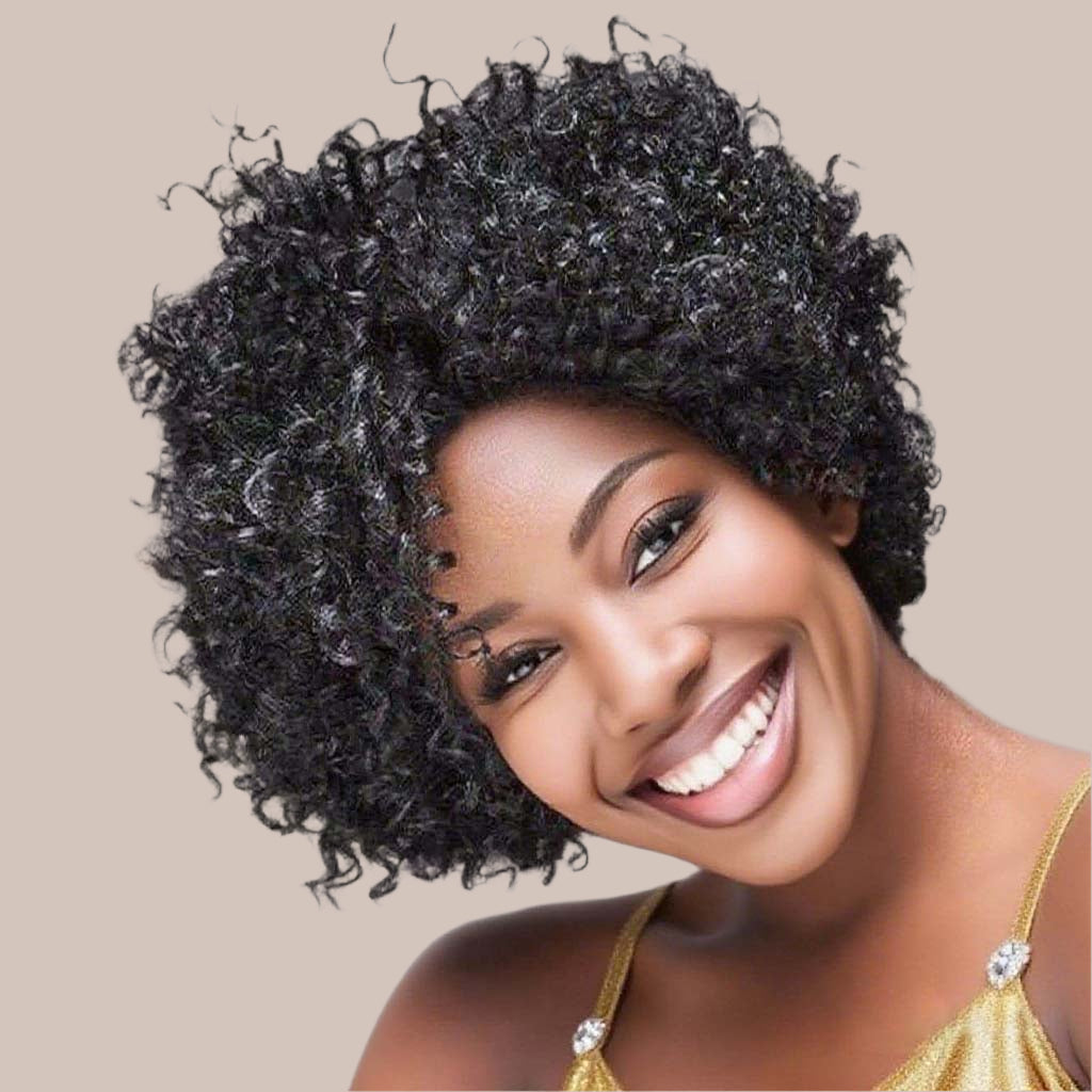 Varia Hair Afro Curly With Fringe Glueless Wig 1