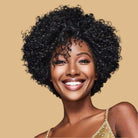 Varia Hair Glueless Human Hair Mini-Closure Lace Wigs Short Afro Curly Ready To Wear No Lace No Shedding Natural Look