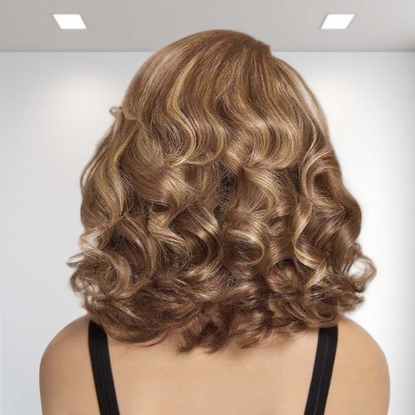 Varia Hair Honey Blonde Highlight /Natural Black Bouncy Body Wave Glueless 13x4 Frontal Lace Human Hair Wig
