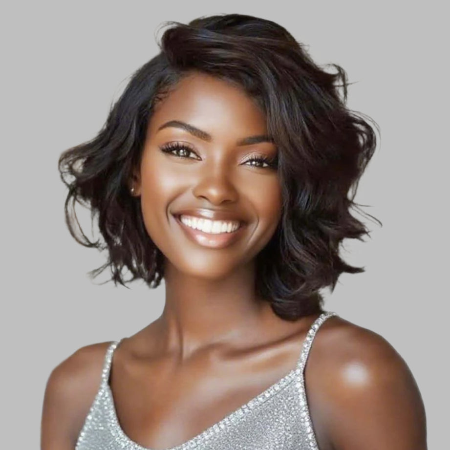 Varia Hair Human Hair Bob Style 5x5 Melt Down HD Lace Closure Wig Wear Go Wavy Hairstyles For Women 2