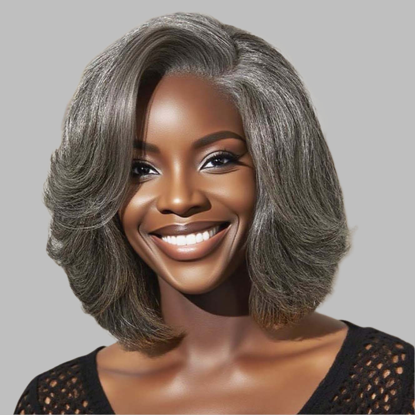 Varia Hair Salt and Pepper  Wavy Style Side Part HD Lace Wigs